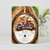 Invitation Moto magique colorée Anniversaire (Debout devant)