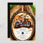 Invitation Moto magique colorée Anniversaire (Devant / Derrière)