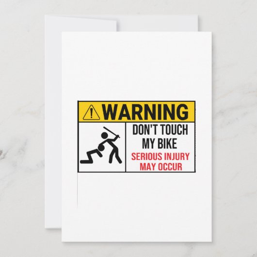 Invitation Moto Ne touchez pas à mon avertissement de vélo Ne (Devant)