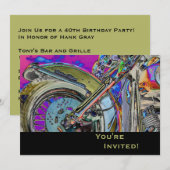 Invitation Moto personnalisé| 40e anniversaire (Devant / Derrière)