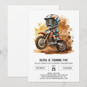 Invitation Moto pour enfants magiques Anniversaire (Devant / Derrière)