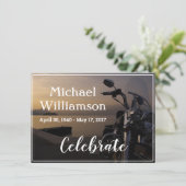 Invitation Moto près de l'eau Fête de la vie (Debout devant)