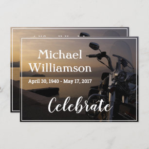 Invitation Moto près de l'eau Fête de la vie