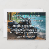 Invitation Moto près de l'eau Fête de la vie (Dos)