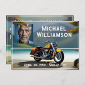 Invitation Moto près de l'eau Fête de la vie (Devant / Derrière)