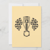 Invitation Moto rétro course mécanique machine anniversaire (Dos)