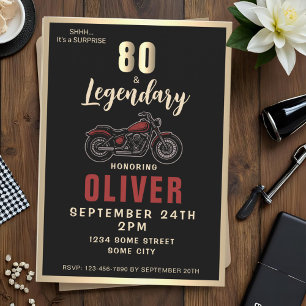 Invitation Moto vintage 80e anniversaire Bike Party