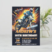Invitation Motocross Dirt Bike Birthday Biker (Debout devant)