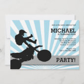 Invitation Motocross Dirtbike, Bleu (Devant)