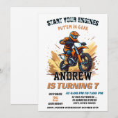 Invitation Motocross Racing Dirt Aventure Anniversaire (Devant / Derrière)