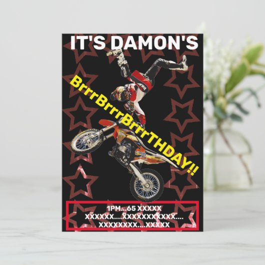 INVITATION MOTOCROSS SUPERCROSS MOTO (Debout devant)