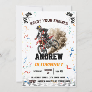 Invitation MotoMotocross et aventure Anniversaire
