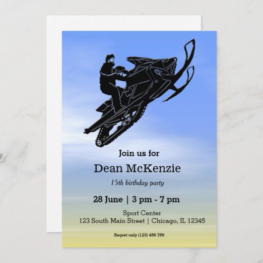 Invitation Motoneige (Devant / Derrière)