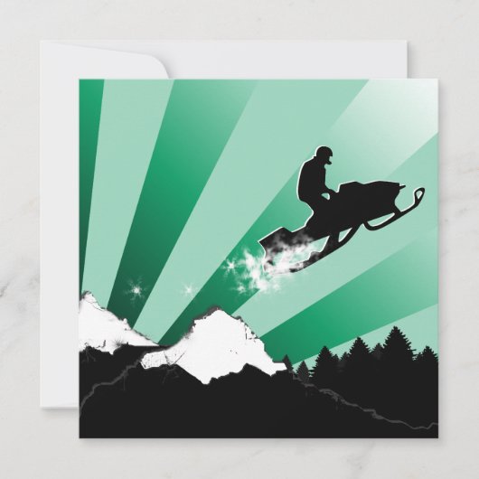 Invitation motoneige : piste en poudre pthalo (Devant)