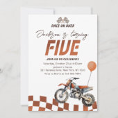 Invitation Motorcycle Dirt Bike 5e fête d'anniversaire (Devant)