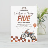 Invitation Motorcycle Dirt Bike 5e fête d'anniversaire (Debout devant)