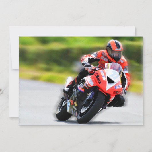 Invitation Motorcycle Red Racer (Devant)