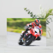 Invitation Motorcycle Red Racer (Debout devant)