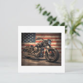 Invitation Motorcycle USA Drapeau Retro Biker (Debout devant)
