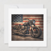 Invitation Motorcycle USA Drapeau Retro Biker (Dos)