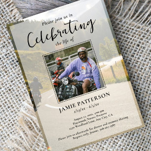 Invitation Motorcycliste, Biker Célébration de la vie Photo
