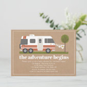 Invitation Motorhome vintage les années 70 (Debout devant)