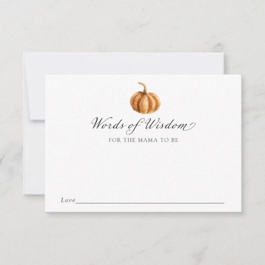 Invitation Mots citrouilles de sagesse pour la mère (Devant)