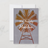Invitation Moulin à vent de ferme rustique 50e anniversaire (Devant)
