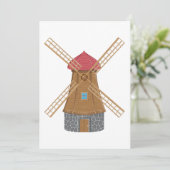 Invitation Moulin à vent en bois traditionnel rustique (Debout devant)