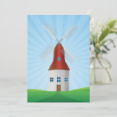 Invitation Moulin Rouge sur Collines Vertes Ciel Bleu (Debout devant)