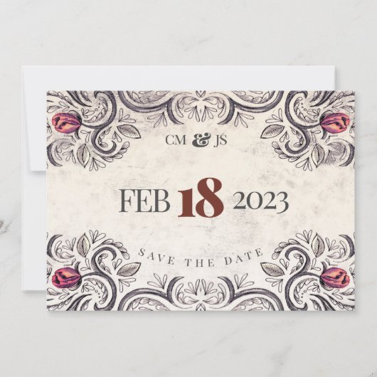 Invitation Mouline Rouge Rose Rustique (Devant)