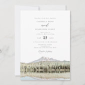 Invitation MOUNT RAINIER Aquarelle Mariage de montagne (Devant)