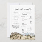 Invitation MOUNT RAINIER Mountain Mariage Bienvenue Itinérair (Dos)