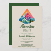 Invitation Mountain Adventure Attend le Baby shower (Devant / Derrière)