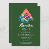 Invitation Mountain Adventure Attend le Baby shower (Devant / Derrière)