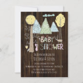 Invitation Mountain Adventure Baby shower aquarelle forêt (Devant)