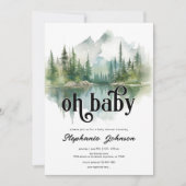 Invitation Mountain Adventure Forest Baby shower de verdure (Devant)