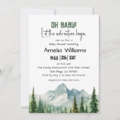 Invitation Mountain Adventure Oh Baby shower (Devant)