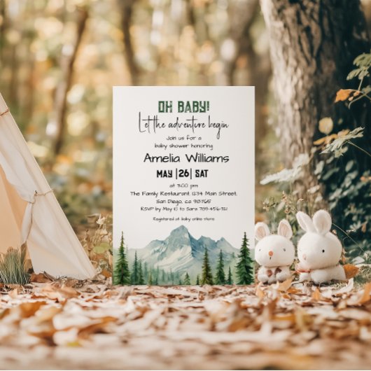Invitation Mountain Adventure Oh Baby shower