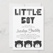 Invitation Mountain Baby | Ours noir | Baby shower garçon (Devant)