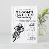 Invitation Mountain Bike Bachelor Party Groom's Dernier Ride (Debout devant)
