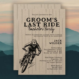 Invitation Mountain Bike Bachelor Party Groom's Dernier Ride