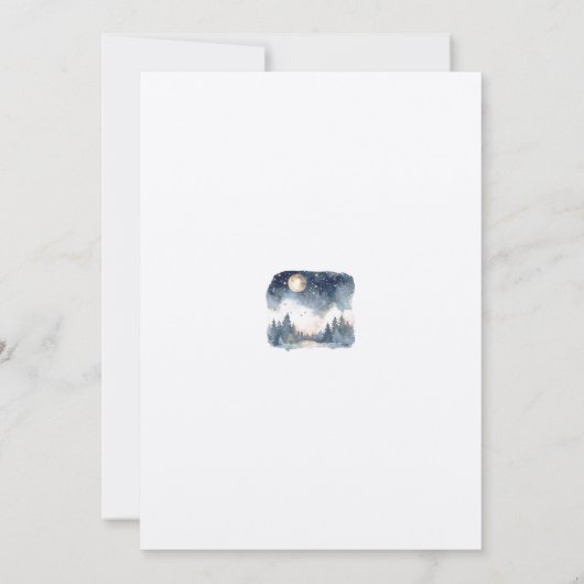 Invitation Mountain Blue Pine Lune Star Enregistrer La Date M (Dos)