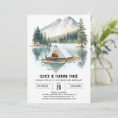 Invitation Mountain Campout Adventure Anniversaire (Debout devant)
