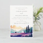 Invitation Mountain Country Fields Paysage Couples Douche (Debout devant)