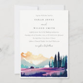 Invitation Mountain Country Lilac Fields Mariage paysager (Devant)