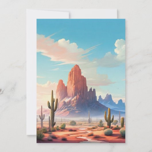 Invitation Mountain Desert et Cactus Mariage (Dos)