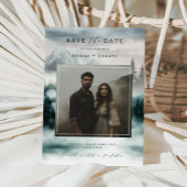 Invitation Mountain Fog Pine Forest Save the Date Photo
