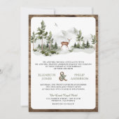 Invitation Mountain Forest Deer QR Code All in One Wedding (Devant)