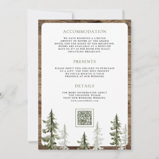 Invitation Mountain Forest Deer QR Code All in One Wedding (Dos)